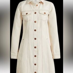 Frye Cream Button-Up Jean Jacket